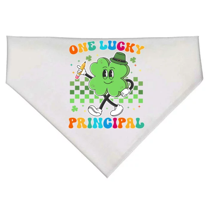 Vintage One Lucky Principal St Patrick Day School Great Gift USA-Made Doggie Bandana