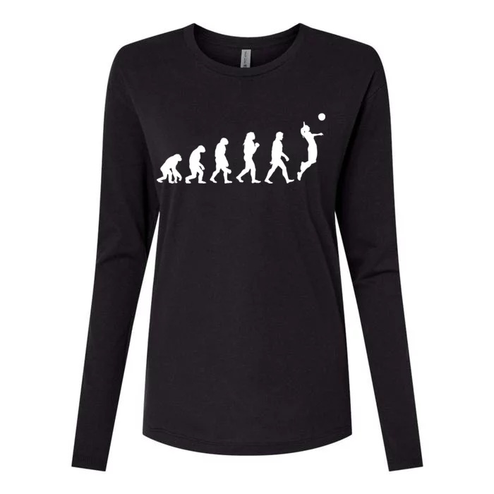 Volleyball Evolution Womens Cotton Relaxed Long Sleeve T-Shirt