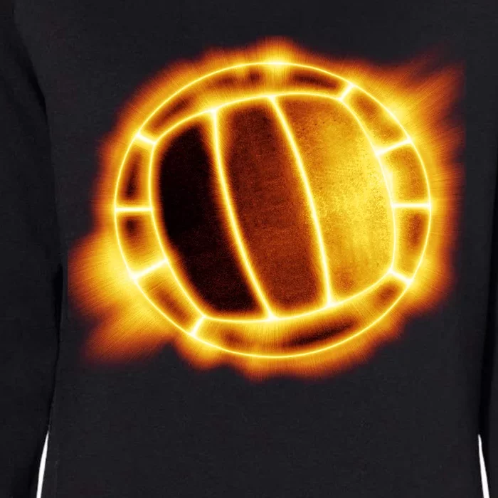 Volleyball Fire Glow Womens California Wash Sweatshirt