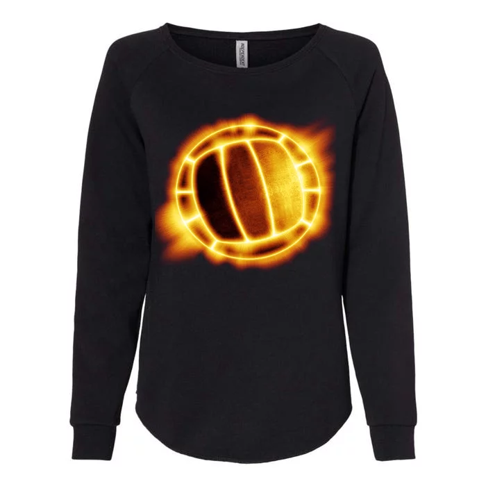 Volleyball Fire Glow Womens California Wash Sweatshirt