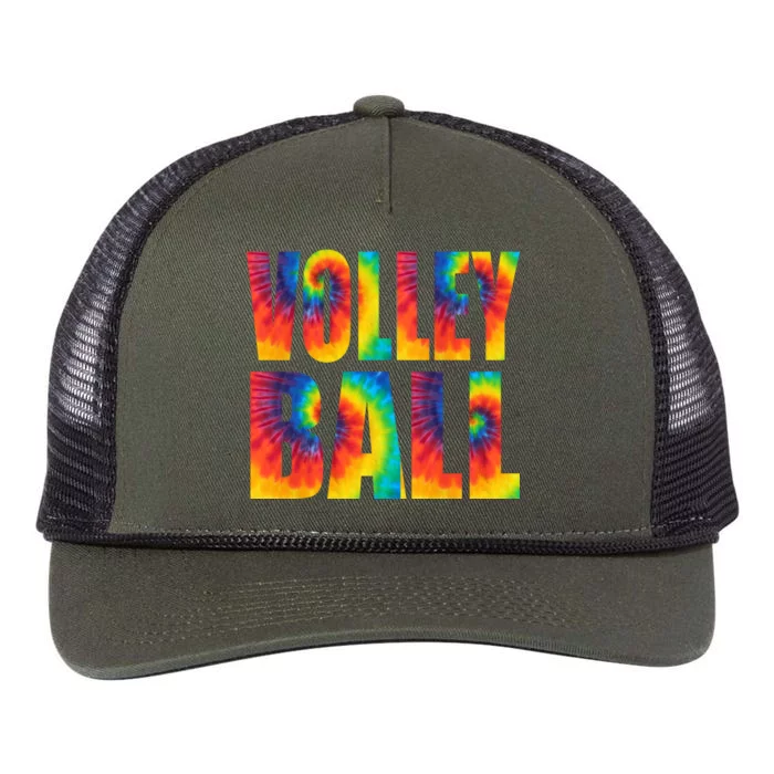 Volleyball Retro Tie Dye Retro Rope Trucker Hat Cap