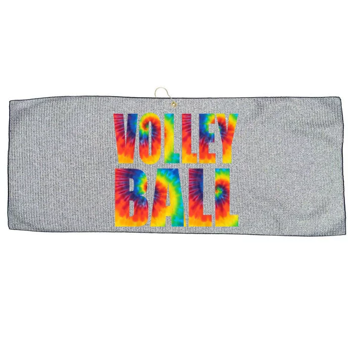 Volleyball Retro Tie Dye Large Microfiber Waffle Golf Towel