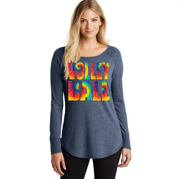 Volleyball Retro Tie Dye Women's Perfect Tri Tunic Long Sleeve Shirt