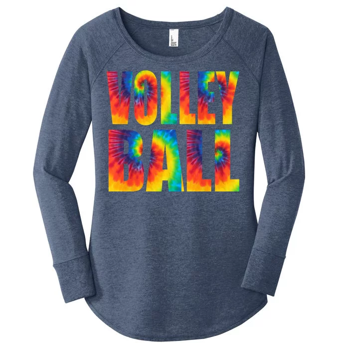 Volleyball Retro Tie Dye Women's Perfect Tri Tunic Long Sleeve Shirt