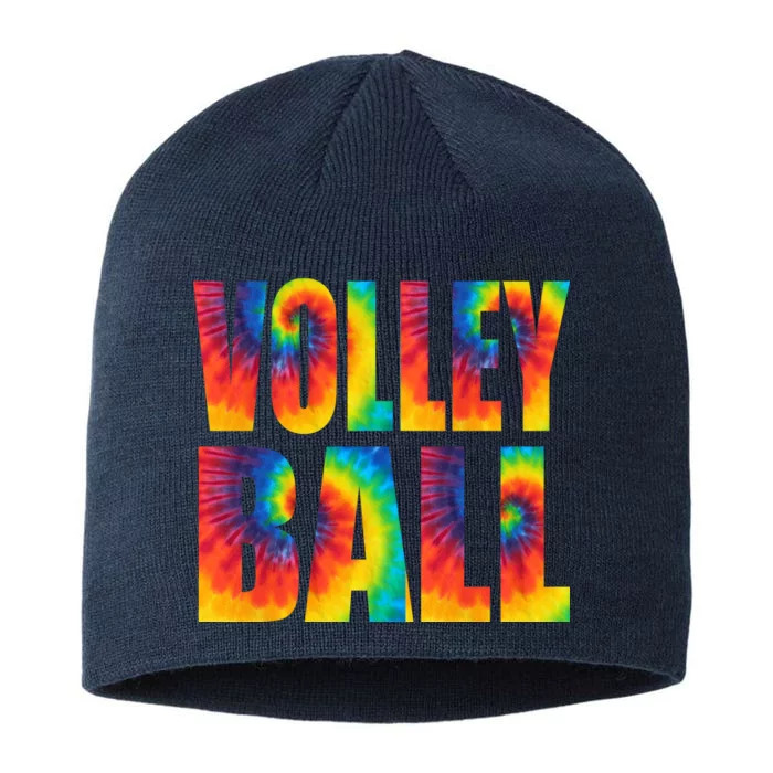 Volleyball Retro Tie Dye 8 1/2in Sustainable Knit Beanie