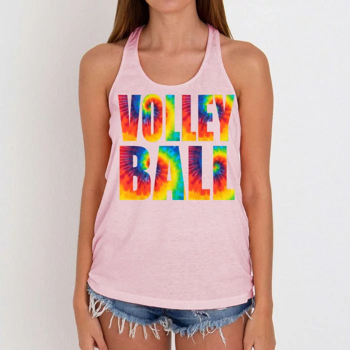 Volleyball Retro Tie Dye Women's Knotted Racerback Tank