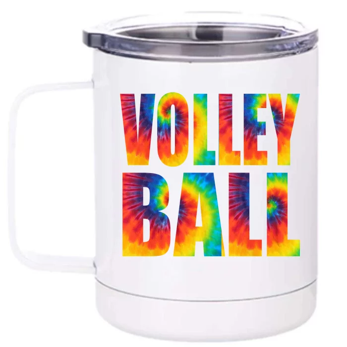 Volleyball Retro Tie Dye Front & Back 12oz Stainless Steel Tumbler Cup