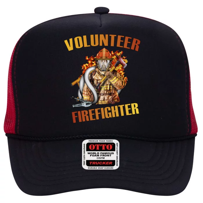 Volunteer Firefighter High Crown Mesh Trucker Hat