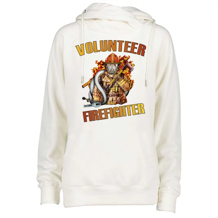 Volunteer Firefighter Womens Funnel Neck Pullover Hood