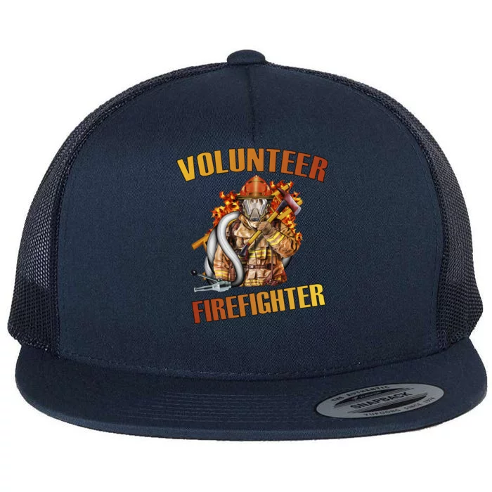 Volunteer Firefighter Flat Bill Trucker Hat