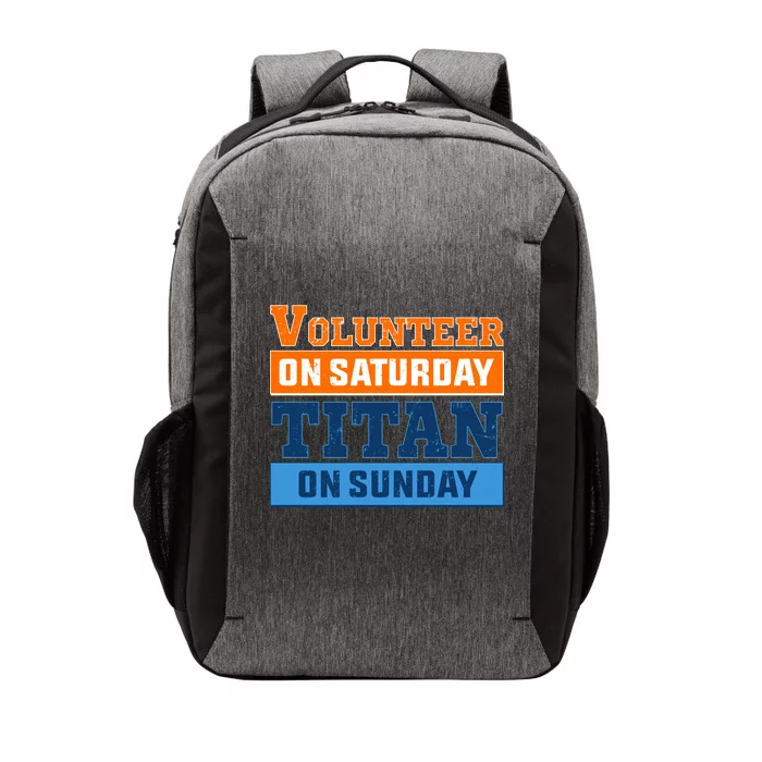 Volunteer On Saturday Titan On Sunday Vector Backpack