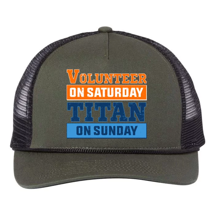 Volunteer On Saturday Titan On Sunday Retro Rope Trucker Hat Cap