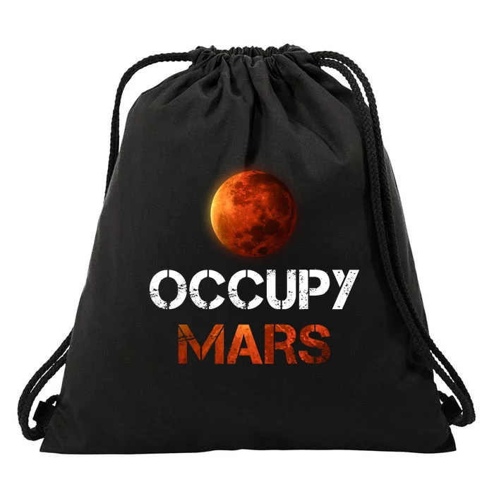 Vintage Occupy Mars Space Explorer Drawstring Bag