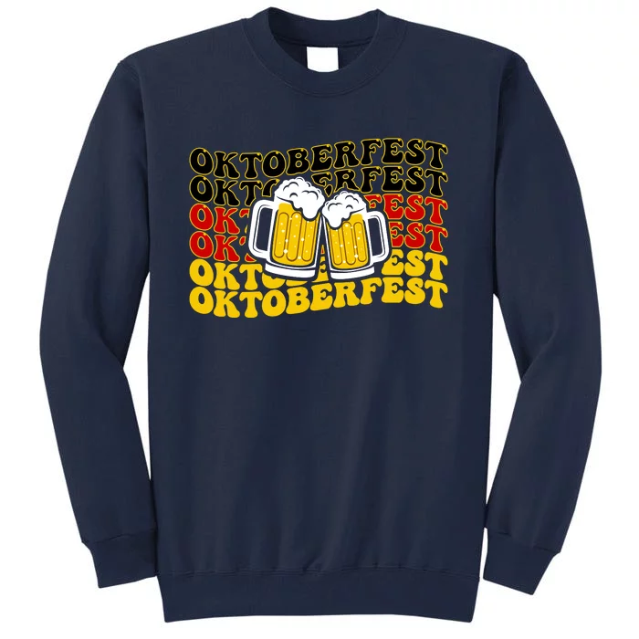 Vintage Oktoberfest Munich Germany Flag Drinking Tall Sweatshirt