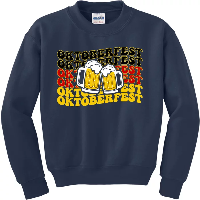 Vintage Oktoberfest Munich Germany Flag Drinking Kids Sweatshirt