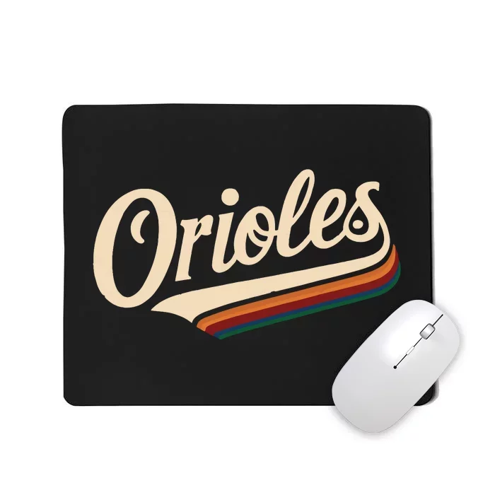 Vintage Orioles Name Retro Throwback Mousepad