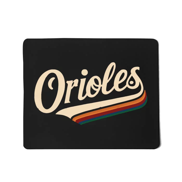 Vintage Orioles Name Retro Throwback Mousepad