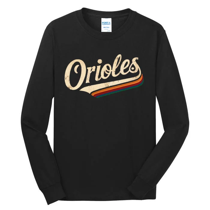 Vintage Orioles Name Retro Throwback Tall Long Sleeve T-Shirt