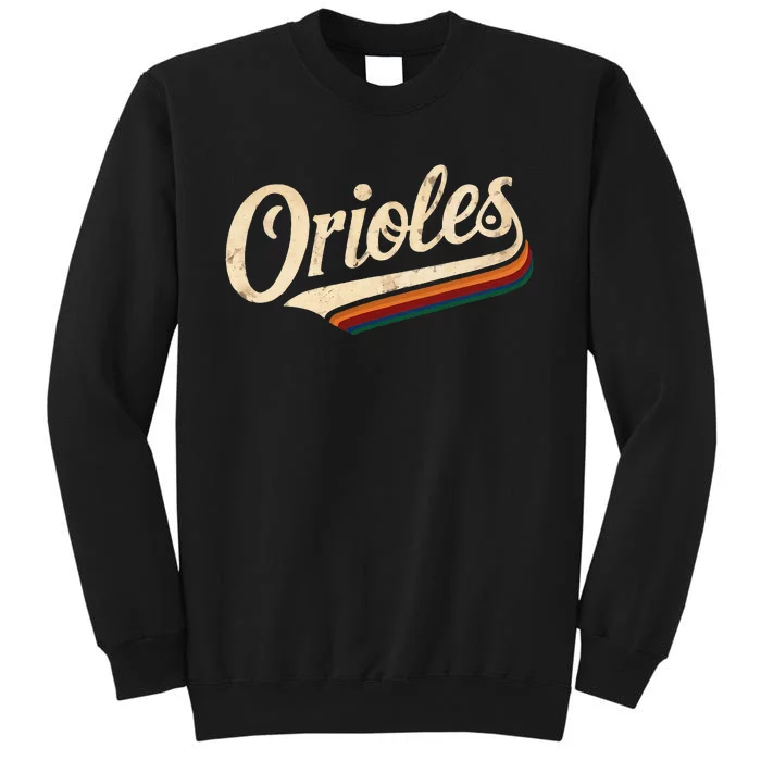 Vintage Orioles Name Retro Throwback Tall Sweatshirt