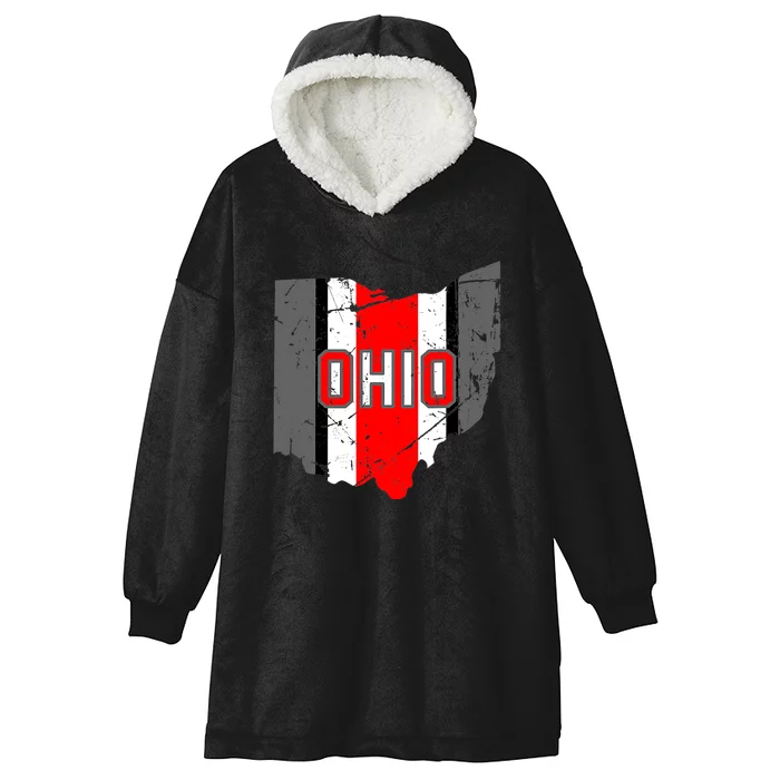 Vintage OHIO Ohio State Map Hooded Wearable Blanket