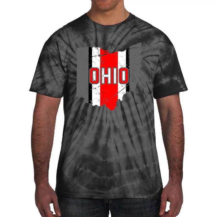 Vintage OHIO Ohio State Map Tie-Dye T-Shirt