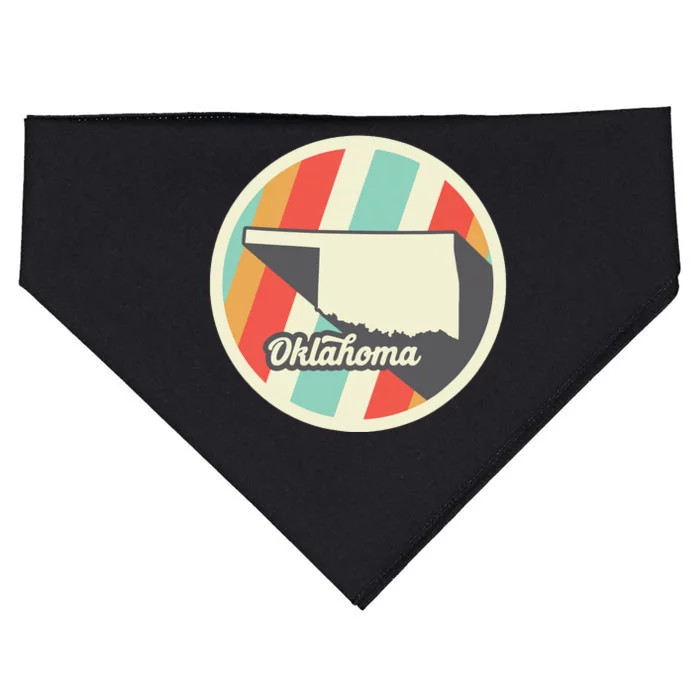 Vintage Oklahoma Ok Home State Retro Teal Gift USA-Made Doggie Bandana