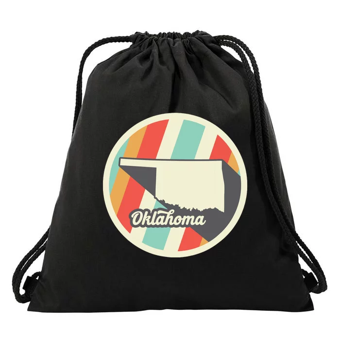 Vintage Oklahoma Ok Home State Retro Teal Gift Drawstring Bag