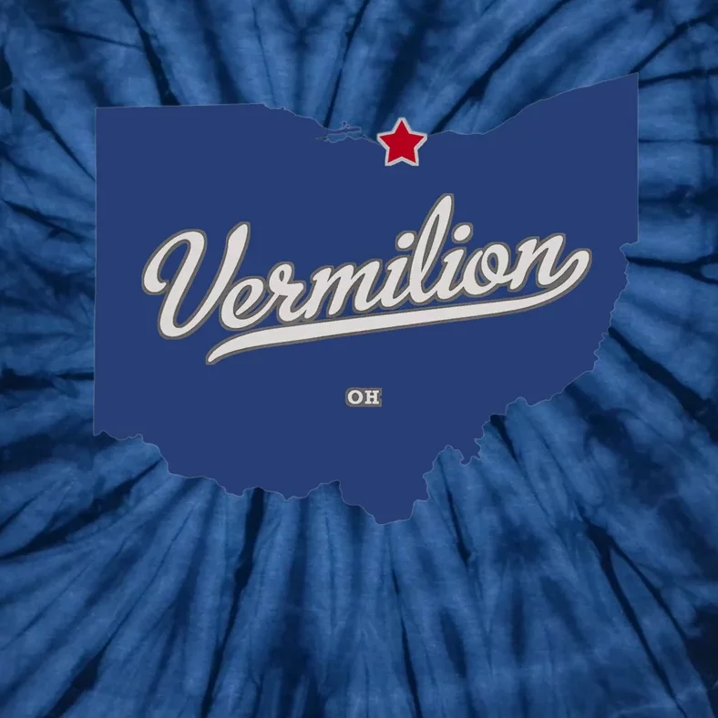 Vermilion Ohio OH Map Tie-Dye T-Shirt