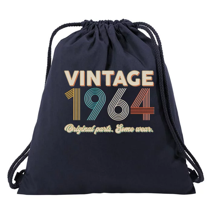 Vintage Original Parts Some Wear 1964 60th Birthday Drawstring Bag