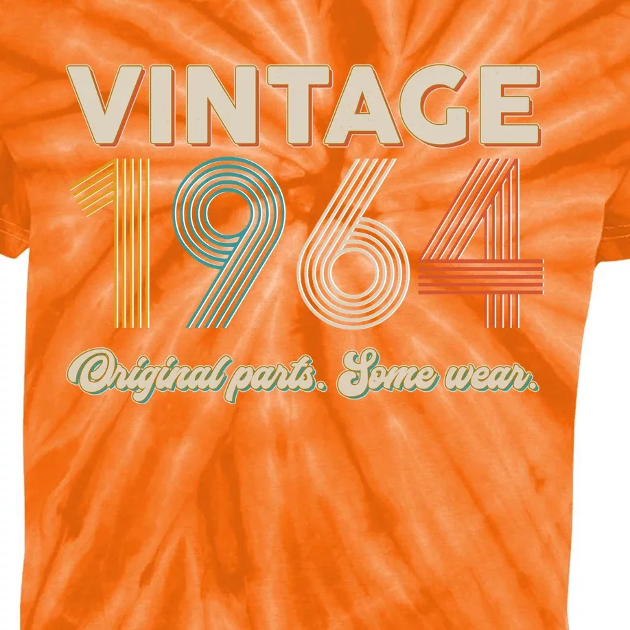 Vintage Original Parts Some Wear 1964 60th Birthday Kids Tie-Dye T-Shirt