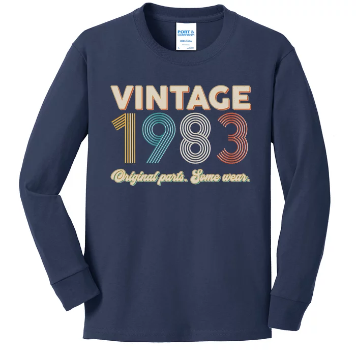 Vintage Original Parts Some Wear 1983 40th Birthday Kids Long Sleeve Shirt