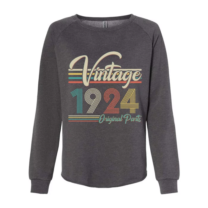 Vintage Original Parts 1924 100th Birthday Womens California Wash Sweatshirt