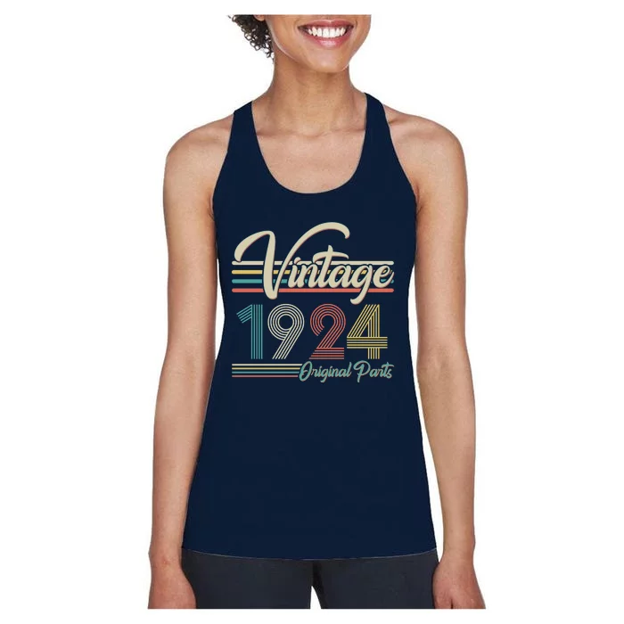 Vintage Original Parts 1924 100th Birthday Women's Racerback Tank