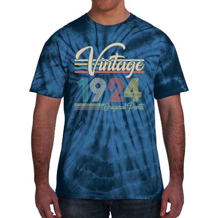 Vintage Original Parts 1924 100th Birthday Tie-Dye T-Shirt