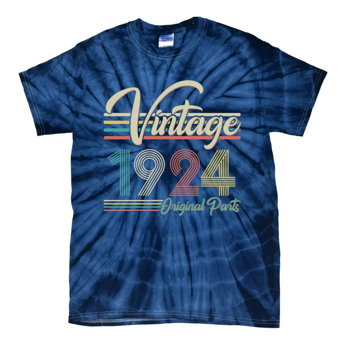 Vintage Original Parts 1924 100th Birthday Tie-Dye T-Shirt