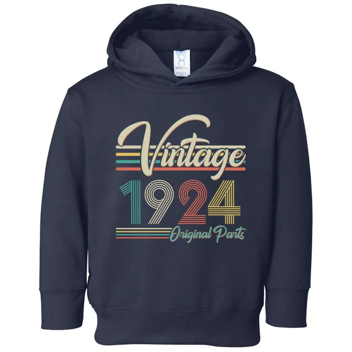 Vintage Original Parts 1924 100th Birthday Toddler Hoodie