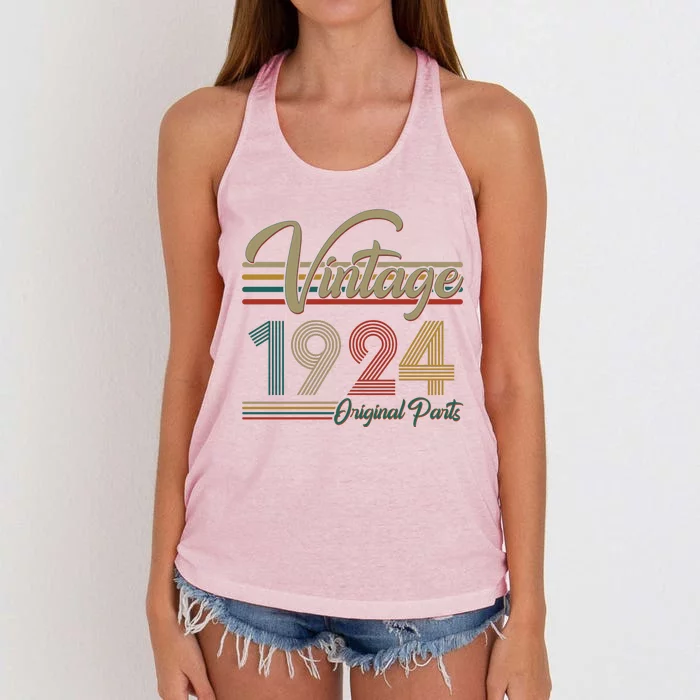 Vintage Original Parts 1924 100th Birthday Women's Knotted Racerback Tank