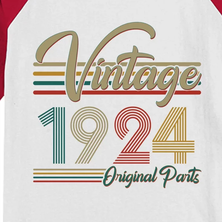 Vintage Original Parts 1924 100th Birthday Kids Colorblock Raglan Jersey