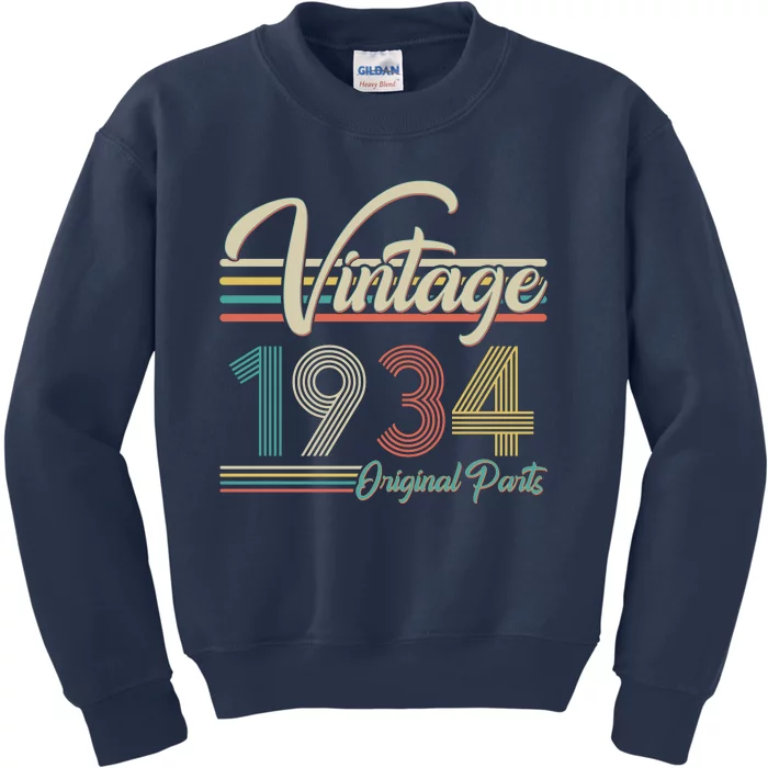 Vintage Original Parts 1934 90th Birthday Kids Sweatshirt