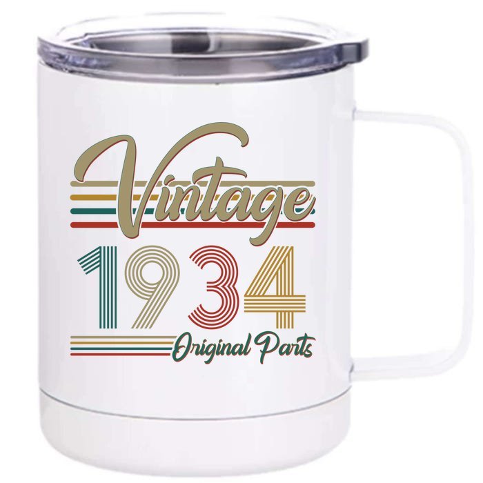 Vintage Original Parts 1934 90th Birthday Front & Back 12oz Stainless Steel Tumbler Cup