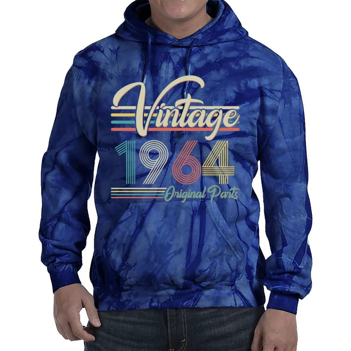 Vintage Original Parts 1964 60th Birthday Tie Dye Hoodie