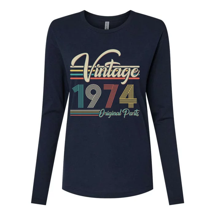 Vintage Original Parts 1974 50th Birthday Womens Cotton Relaxed Long Sleeve T-Shirt