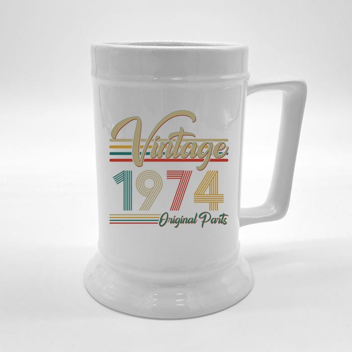 Vintage Original Parts 1974 50th Birthday Front & Back Beer Stein