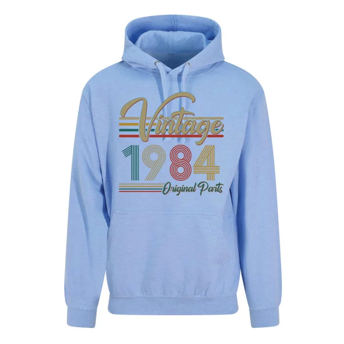 Vintage Original Parts 1984 40th Birthday Unisex Surf Hoodie