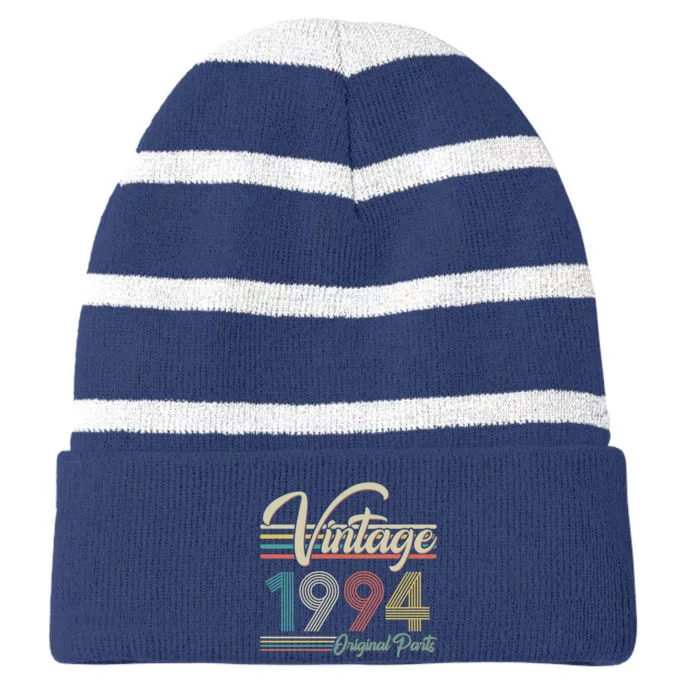 Vintage Original Parts 1994 30th Birthday Striped Beanie with Solid Band