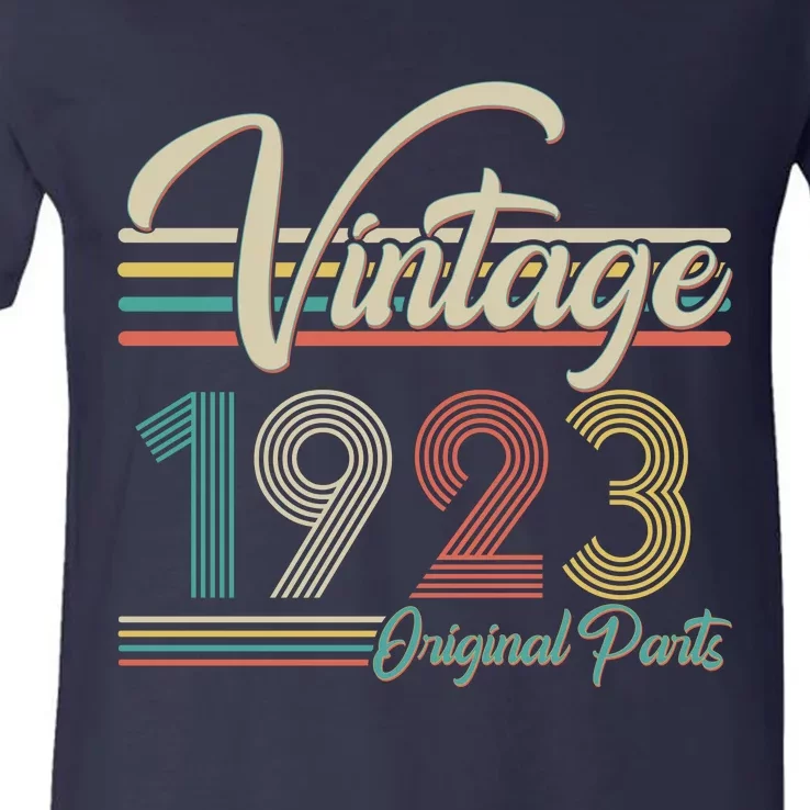 Vintage Original Parts 1923 100th Birthday V-Neck T-Shirt