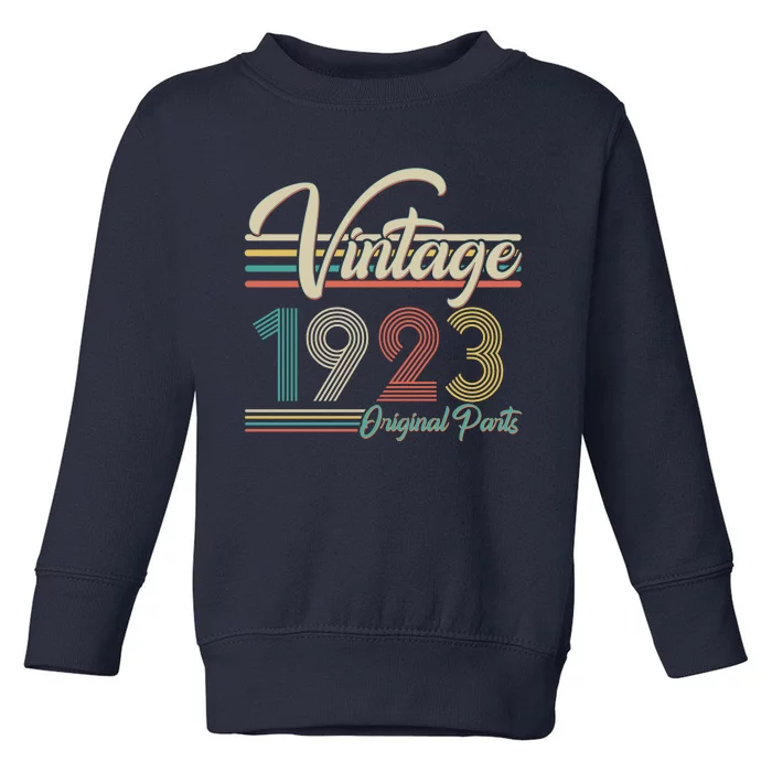 Vintage Original Parts 1923 100th Birthday Toddler Sweatshirt