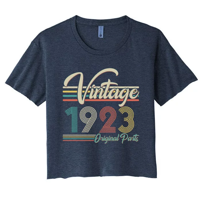 Vintage Original Parts 1923 100th Birthday Women's Crop Top Tee