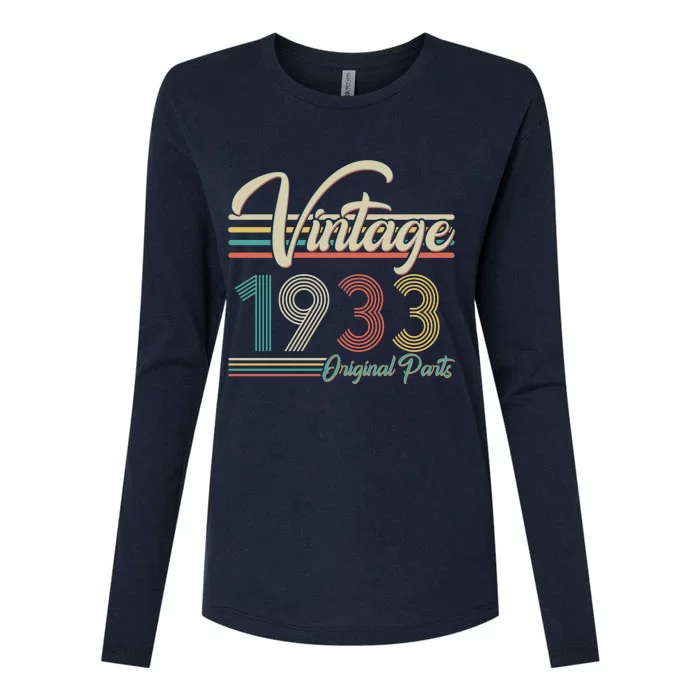 Vintage Original Parts 1933 90th Birthday Womens Cotton Relaxed Long Sleeve T-Shirt