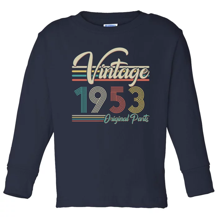 Vintage Original Parts 1953 70th Birthday Toddler Long Sleeve Shirt